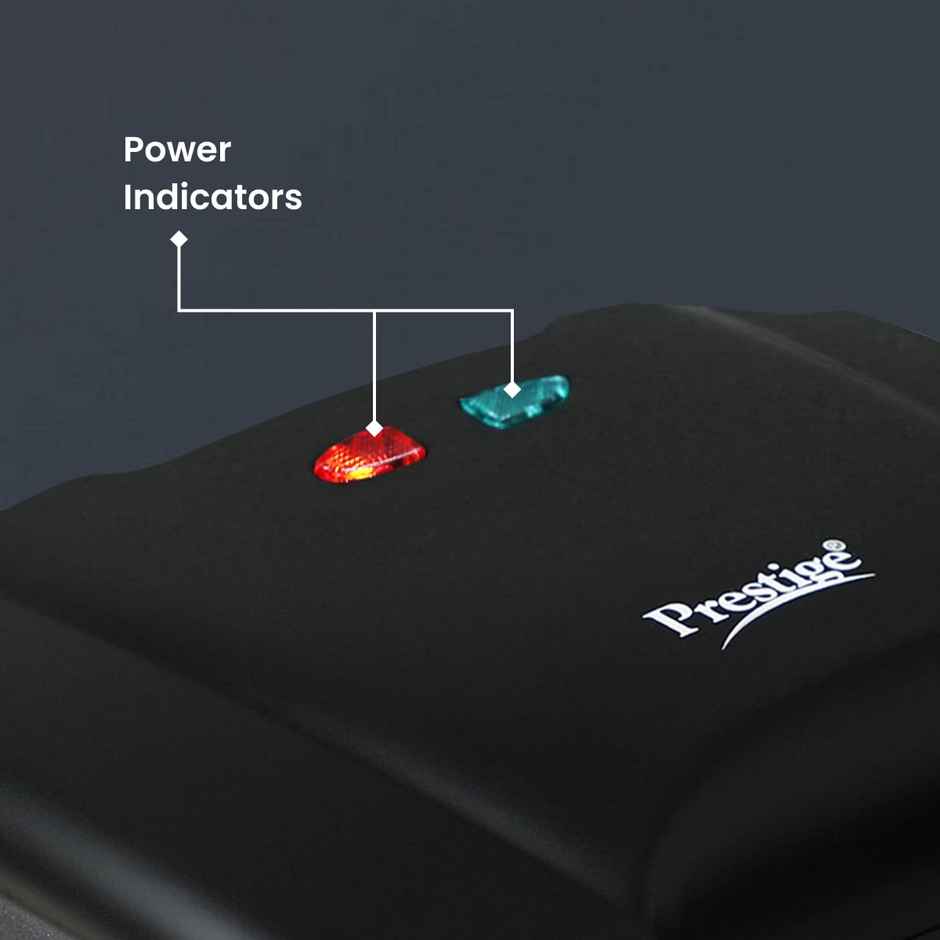 Prestige PGMFB 800 Watt Grill Sandwich Toaster with Fixed Grill Plates - Black