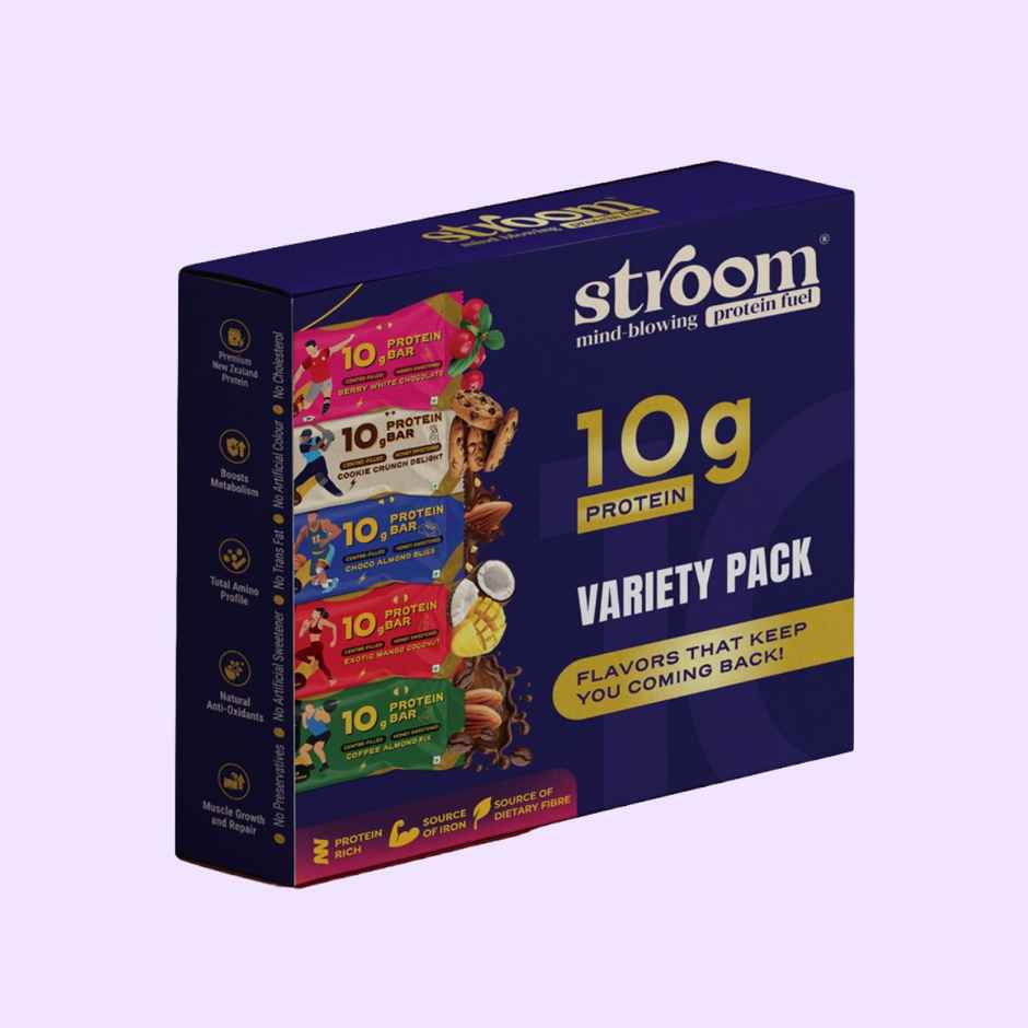 Stroom Center-Filled Protein Bars - Premium Protein And No Added Sugar | Assorted | Pack Of 5