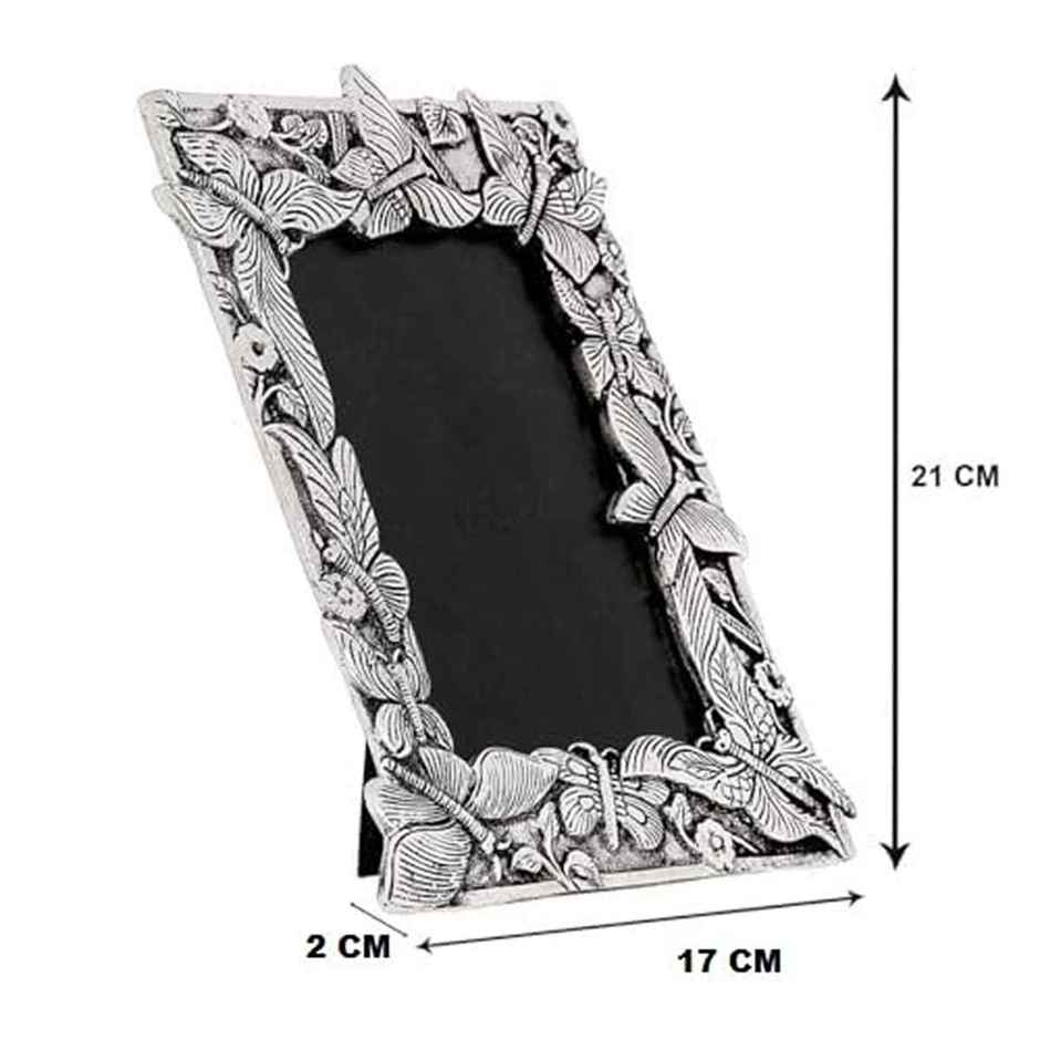Devnidhii Photo Frame Silver Place with Butterfly Figurines