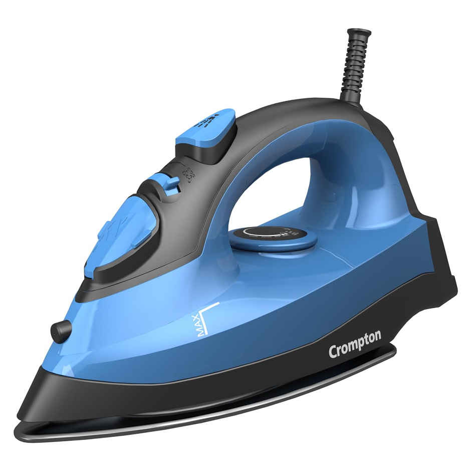 Crompton Fabrimagic Neo 1200W Steam Iron, 180ml Tank, 15g/min Steam, Non-Stick | Blue