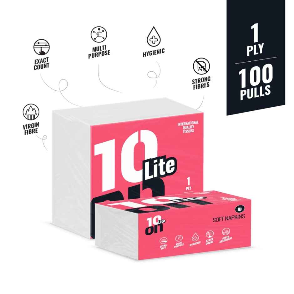 10'ON Lite Soft Napkins | 100 Pulls | 27 x 27 cm