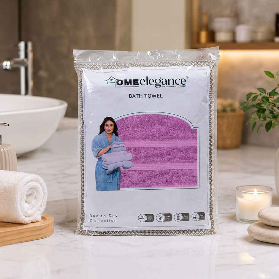 Home Elegance by myTrident Day to Day Bathtowel | 340 GSM | Plum