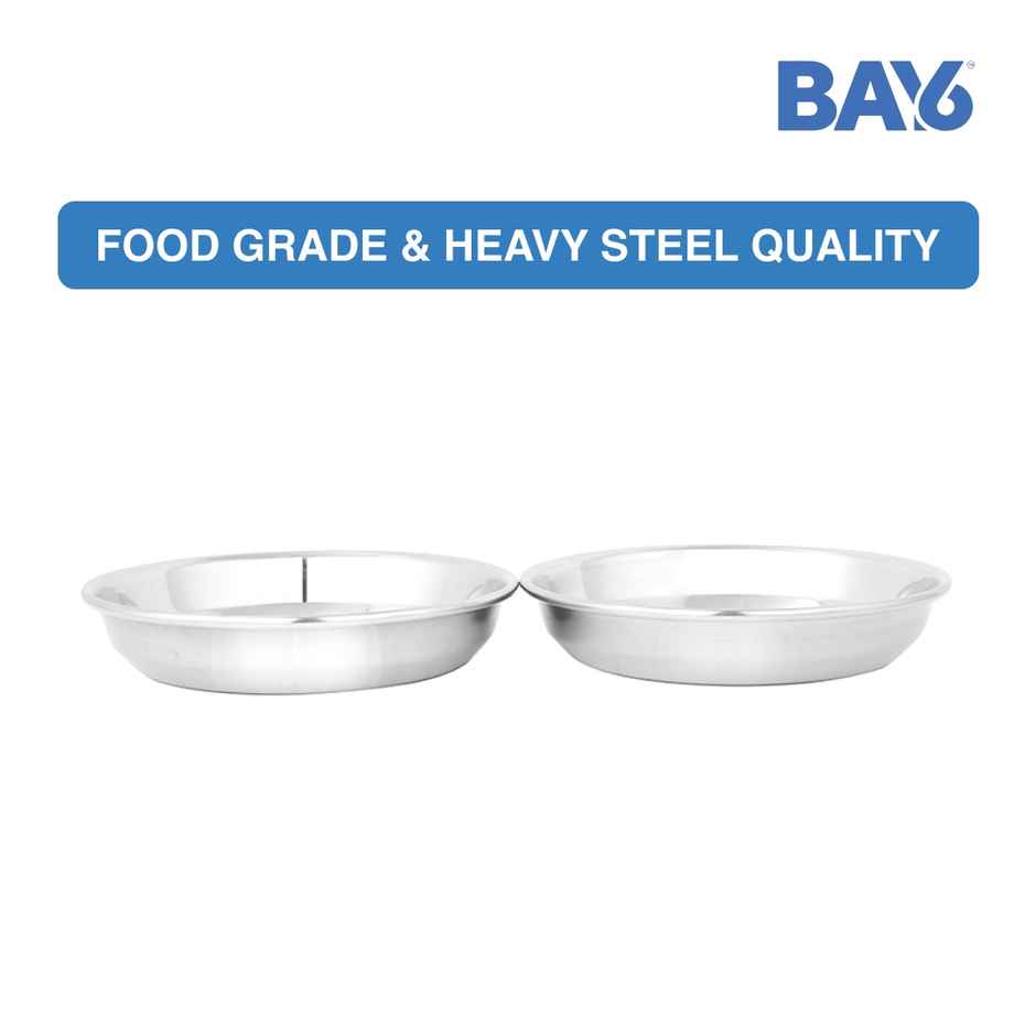 BAY6 Steel Traditional Halwa Plate Set - 5.5 Inch - (4pc)