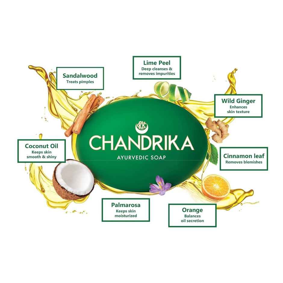Chandrika Ayurvedic Soap| Made With Herbal Extracts & Vegetable Oils For Naturally Radiant Skin