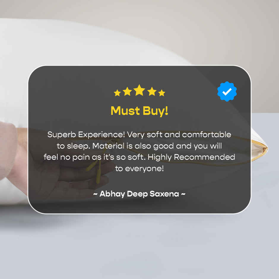 SleepyCat Microfiber Cloud Pillow With Adjustable Zipper White | Standard Size | 27 x 18 inch