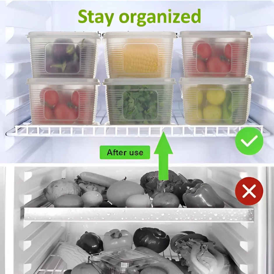 Zedak Fridge Storage Container with Lid - 1 pack (4 pcs)