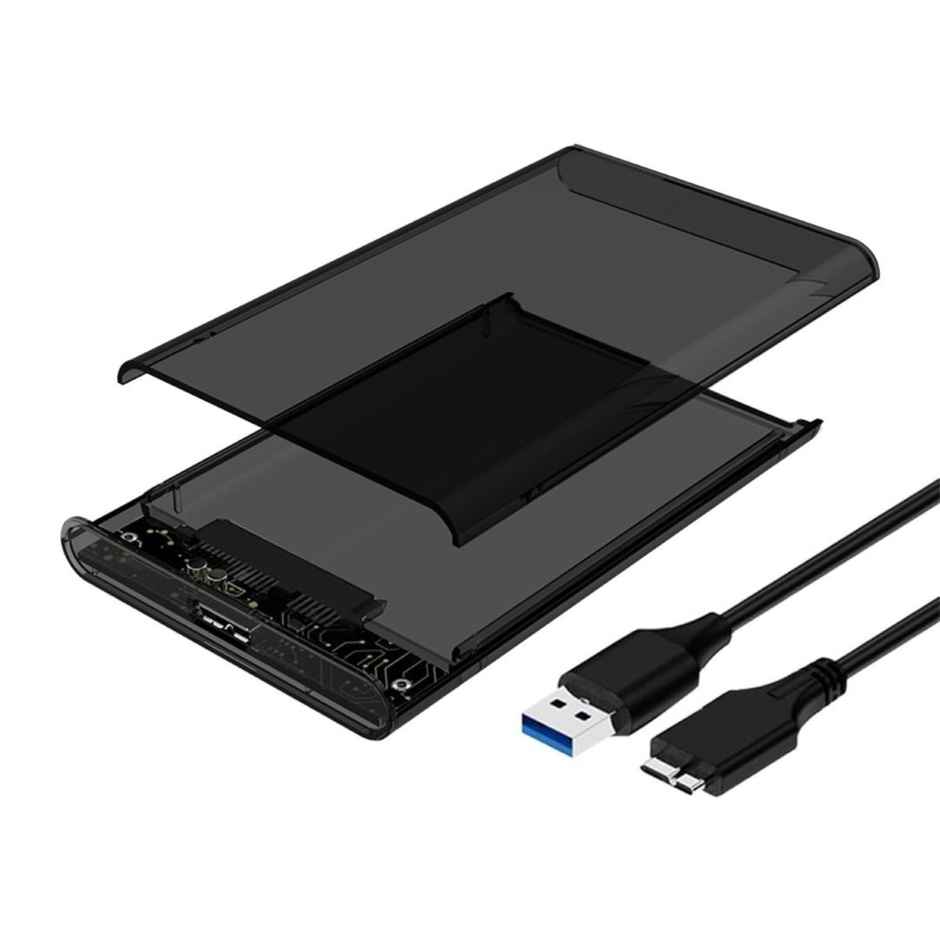 Dyazo Transparent 2.5 Inch SATA to USB 3.0 HDD/SSD Enclosure - UASP Support - Black