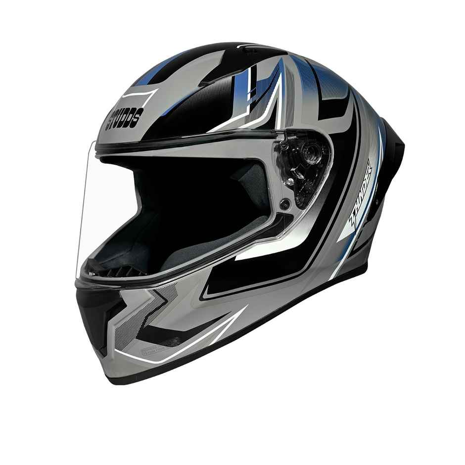 Studds Thunder D9 Flash Full Face Helmet with Spoiler |Grey - XL