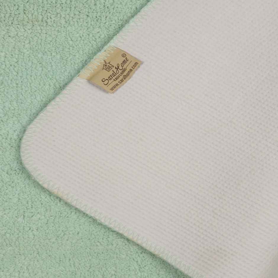 Saral Home Cotton Anti Skid Solid Bathmats | Soft & Super Absorbent Mats | Light Green - 40 x 60 cm