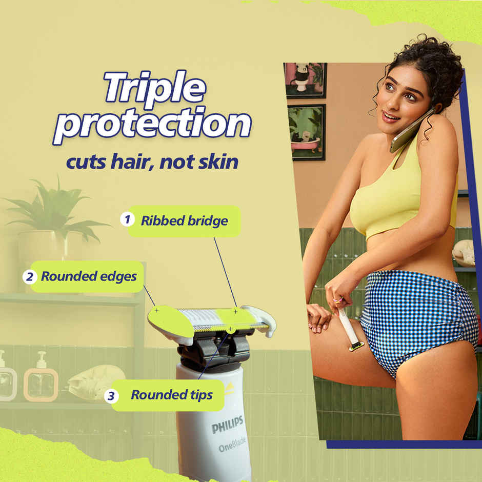 Philips OneBlade Intimate - Underarm, Body, Bikini Trimmer & Electric Razor |  Skin Safe Blade