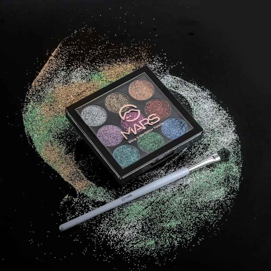 MARS Cosmetics Bling It On Glitter Eyeshadow Palette Shimmery Finish - 01