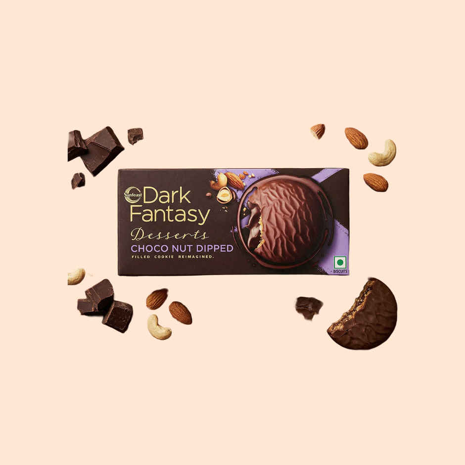 Sunfeast Dark Fantasy Desserts Choconut Dipped Filled Cookie Reimaged