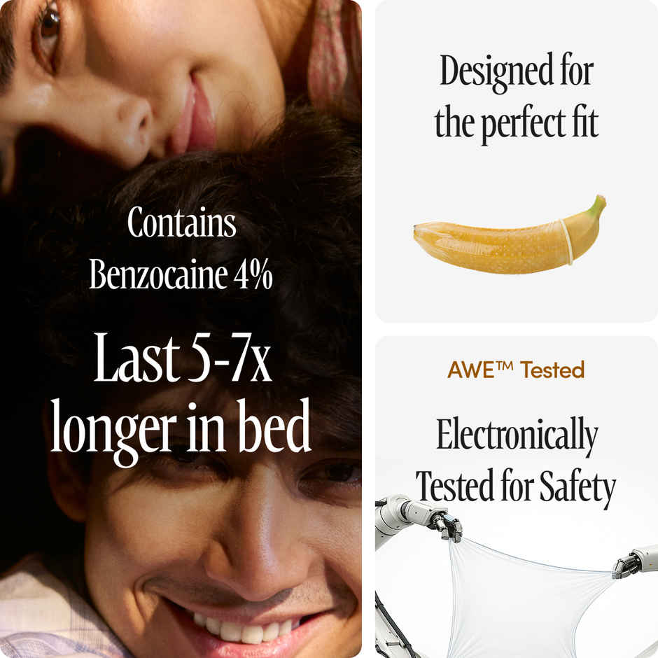 Bold Care Ultra Thin Climax Delay Condoms | To Help Men Last 5-7X Longer In Bed With Benzocaine