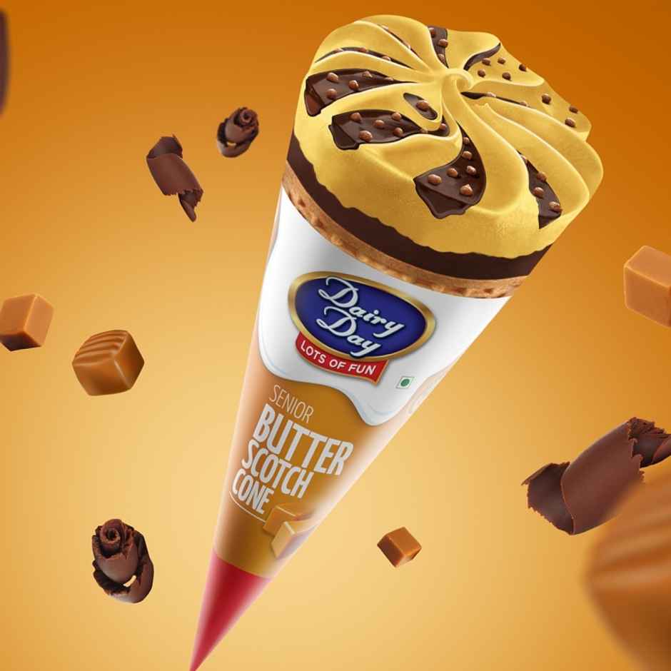 Dairy Day Butterscotch Ice Cream Cone | Crunchy & Creamy Combo