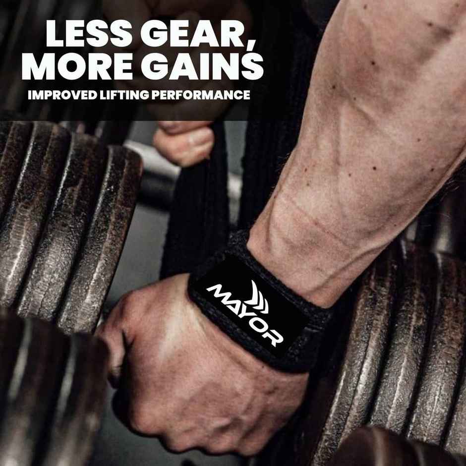 Mayor Powergrip Weight Lifting Straps Soft Padded Wrist Wrap Wrist Support