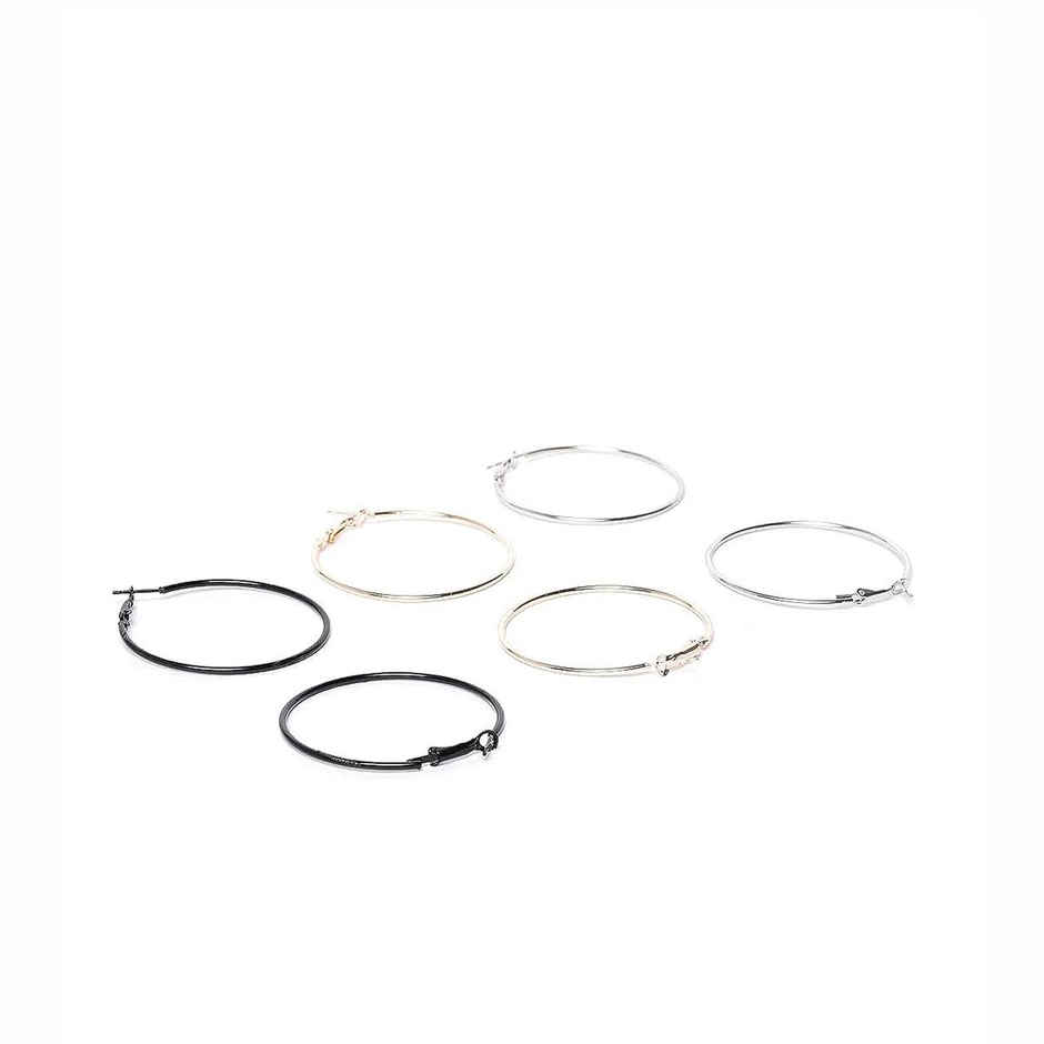 YouBella Jewellery Combo of 3 Pair of Hoop Earrings for Girls & Women (YBEAR - 32566)