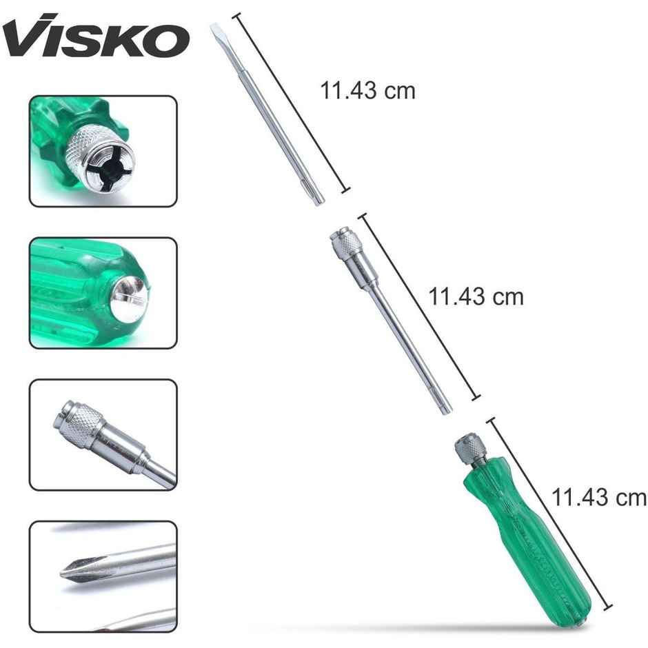 Visko 815 Hand Tools Combo | Adjustable Wrench | Screwdriver Set | Combination Wrench | 3 Tools