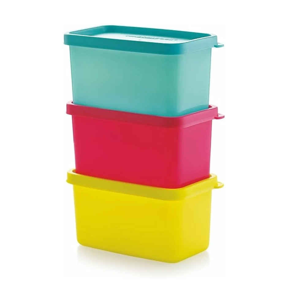 Mastercook Pp 201 Rectangle 3 Pcs Set Multi Colour Containers 250 ml Each