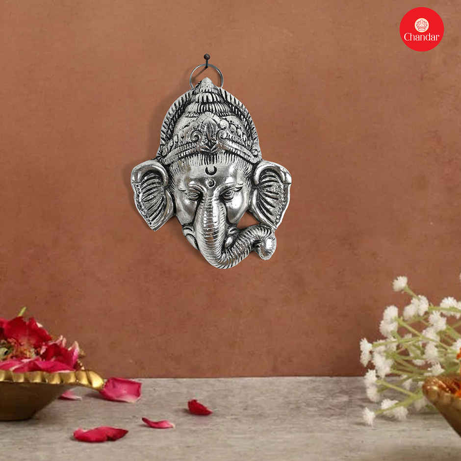 Chandar Baal Ganesh Wall Hanging Metal Oxodised 11.5X9.5 Cm