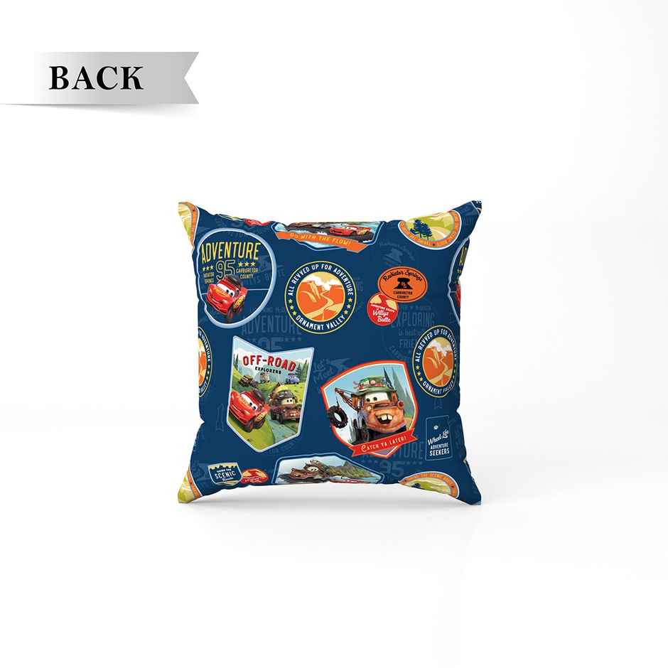 Sassoon Disney Pixar Cars Reversible Printed Filled Cushion | Blue | 40 x 40 cm