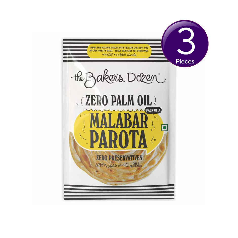 The Baker's Dozen Malabar Parota Zero Palm Oil | Ready To Eat | Ready To Cook | Wheat Paratha | Combo