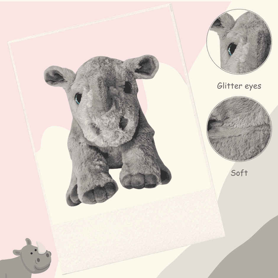 Toytales Soft Toy Rhino | Plush Stuffed Animal Toy | Gift For Kids | Cute Gift