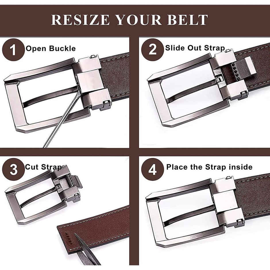 Wildhorn Men's Solid Genuine Leather Wallet and Belt Combo | Black - Free Size