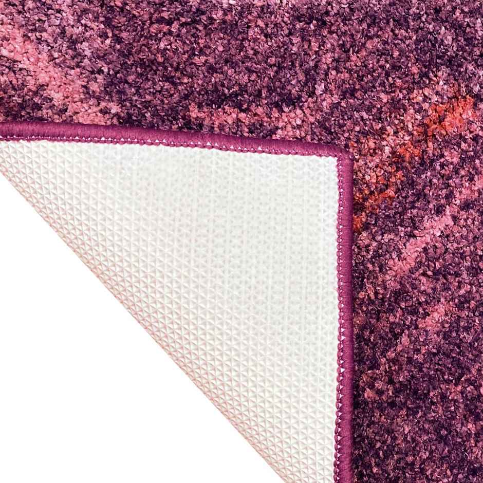 Bianca Super Soft Designer Anti Slip Bath Mat | Medium | Spa Geometric | Plum