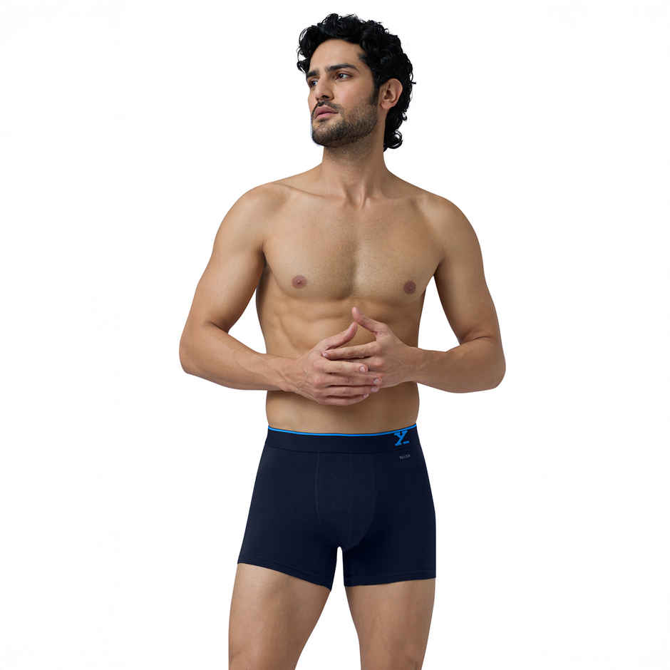 XYXX Men's Traq Cotton Solid Trunks, Midnight Blue| M