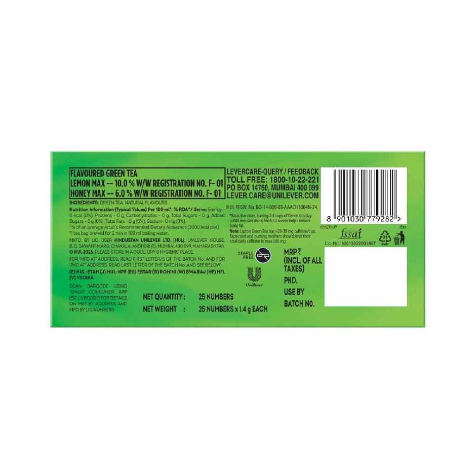 Lipton Honey Lemon Green Tea Bags