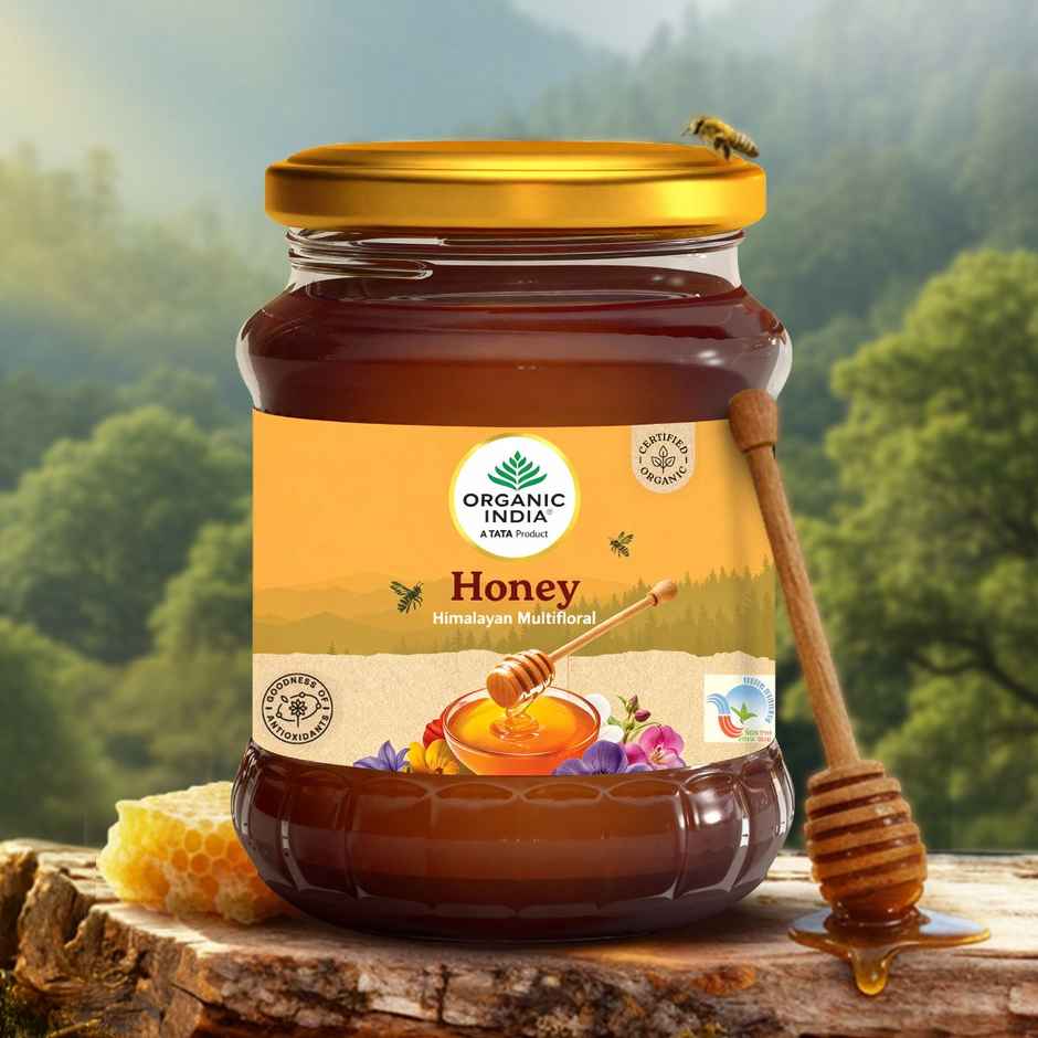 A TATA Product - Organic India, Himalayan Multi Floral Honey, Rich in Nutrients, Antioxidants