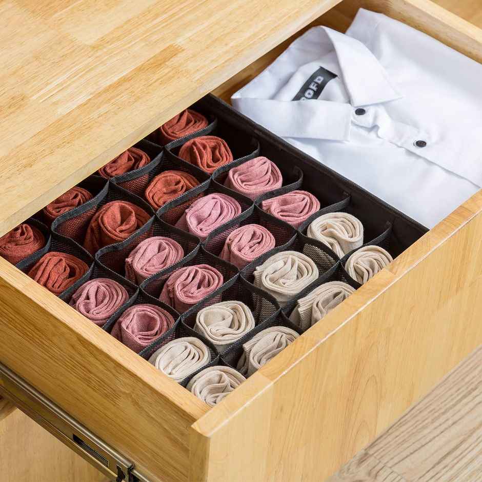 Zedak Undergarments & Socks Organizer For Wardrobe | Black