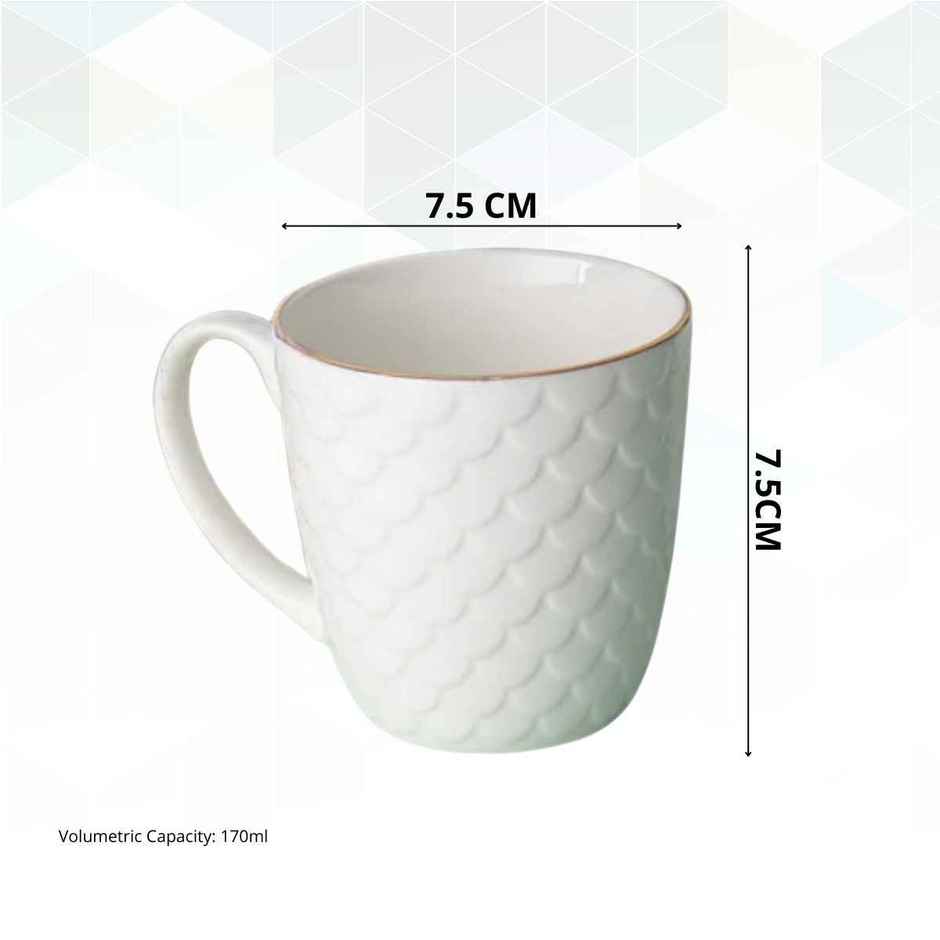 Clay Craft Fine Ceramic Ripple Coffee Mug Set Of 6 | Cups For Tea and Coffee | Mug Set | Gift Set