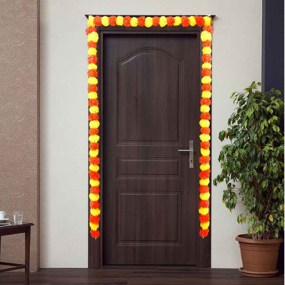 Artificial Ganda Phool Mala | Dual Orange & Yellow Color