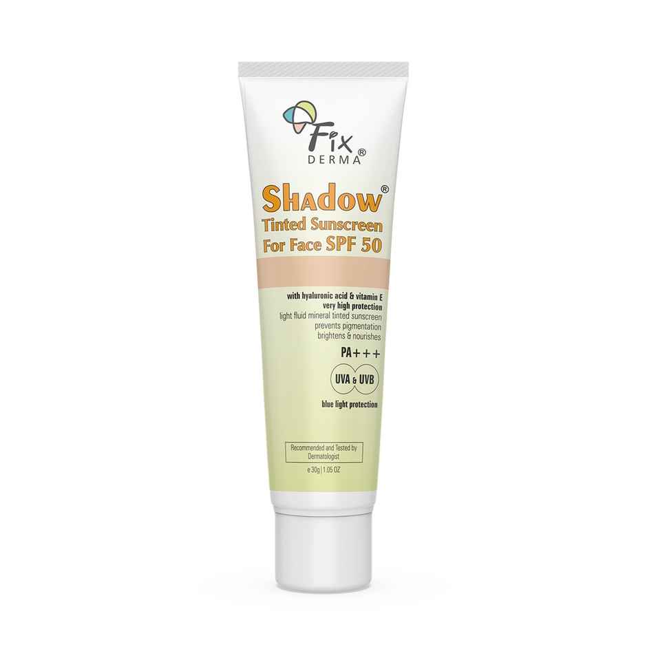 Fixderma Shadow Tinted Sunscreen Spf 50 Pa+++ Sunscreen With Vitamin E Uva & Uvb Protection