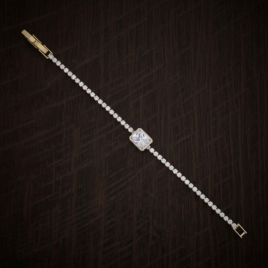 Kushal s Fashion Jewellery White Gold-Plated Party Zircon Bracelet | 438986