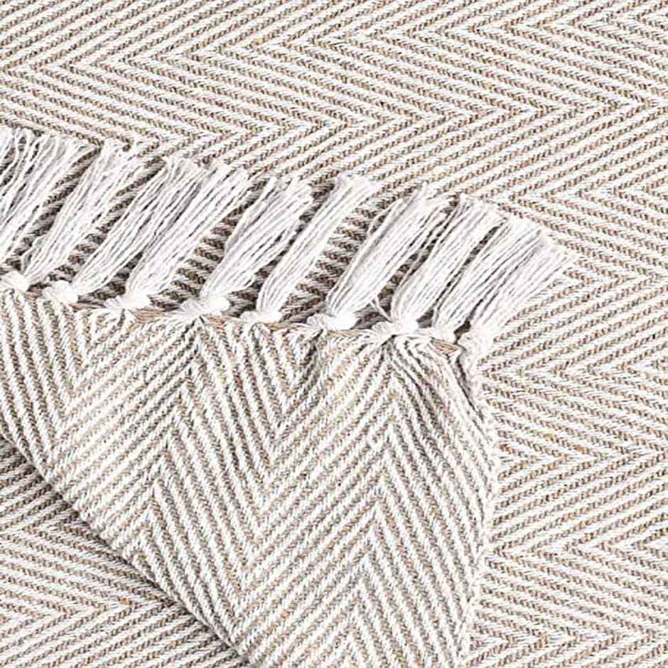 Sashaa World Spring-Hued Chevron Throw- Grey