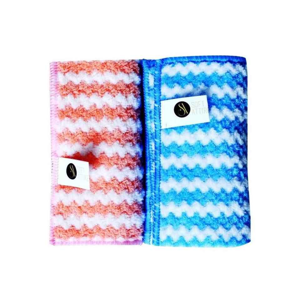 Soft Attire | Multipurpose Microfiber Cleaning Cloth | Pack of 2 | Assorted Colors