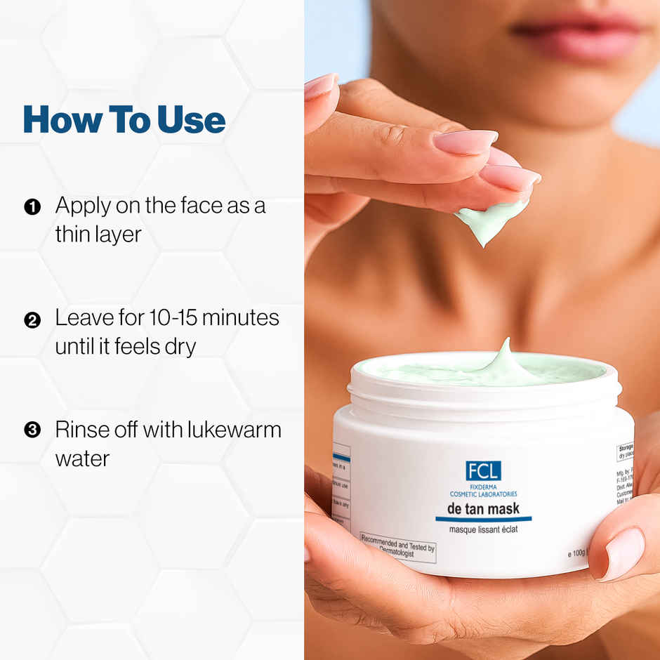 FCL Fixderma De Tan Mask For Tanning & Dark Skin | Cleans Pores | Removes Blackheads | Improves Skin Tone