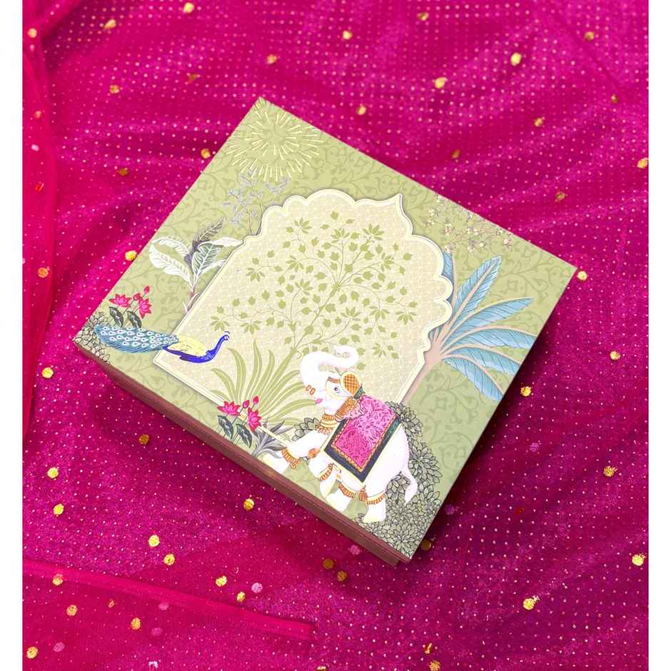 Sage Green Elephant Gift Box |Cardboard Box |Packing Box | Servdharm