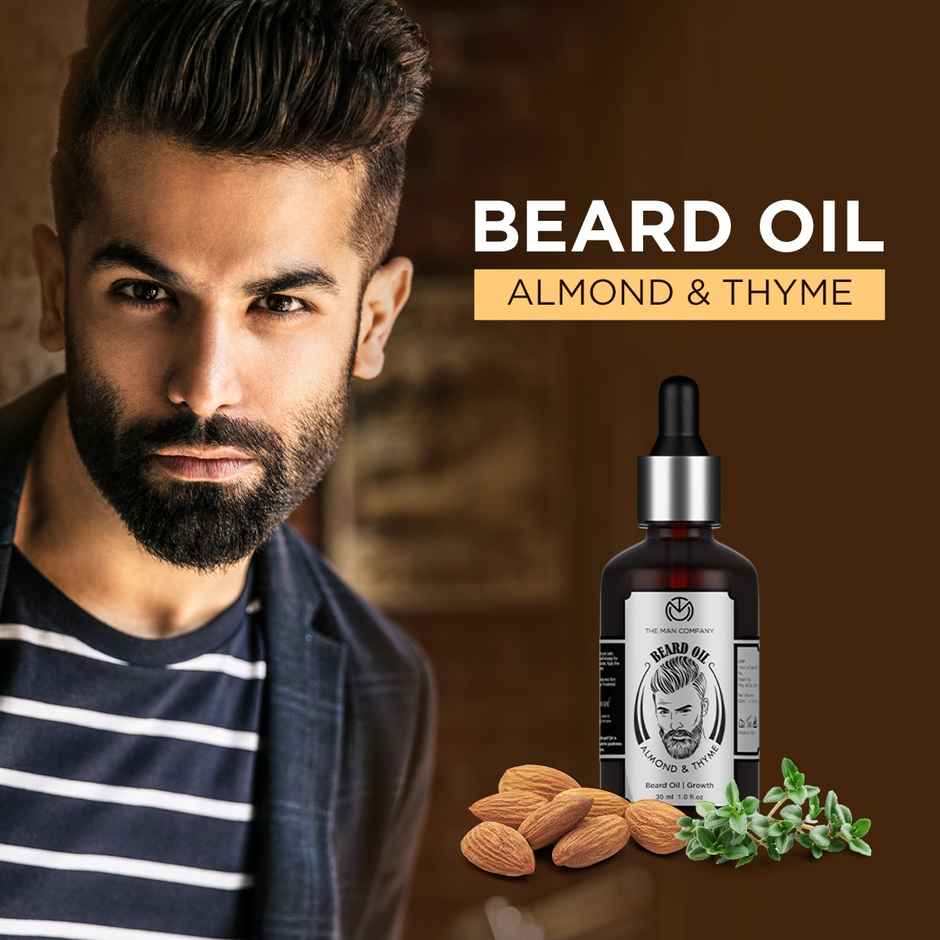 The Man Company Beard Oil for Growing Beard Faster with Almond & Thyme I Best Beard Growth Oil for Men