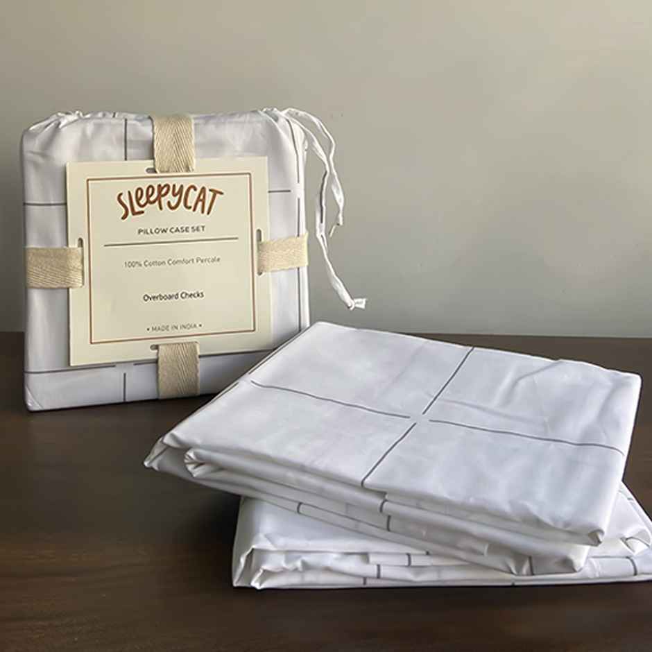 Sleepycat Cotton Pillow Cover With Envelope Closure - Standard Size, 28 X 18 Inches (Pack Of 2)