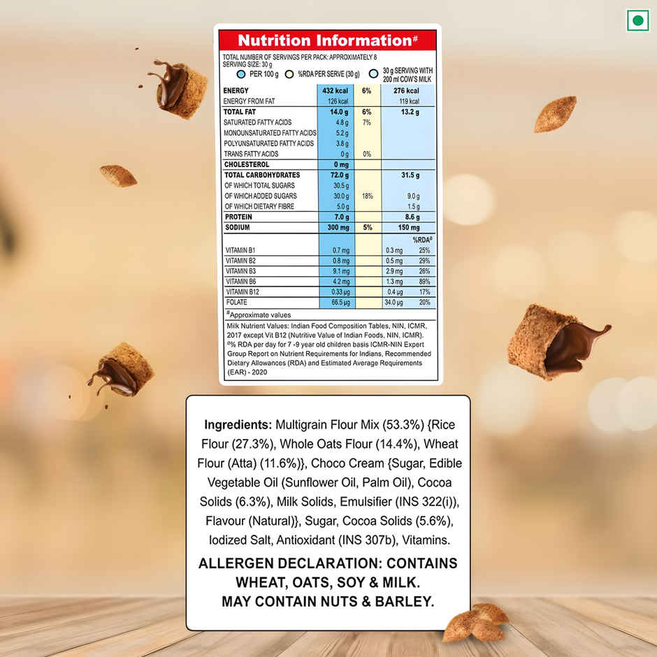 Kellogg's Choco Fills Double Chocolaty(250 gms) & Pringles Chips - Desi Masala Tadka(107 gms) Combo