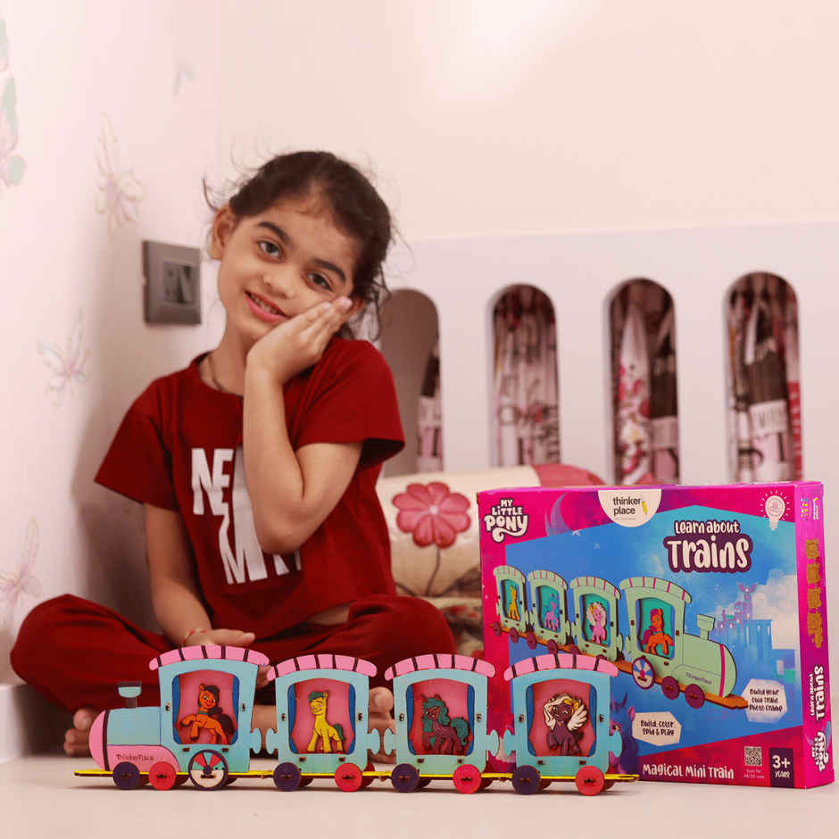 ThinkerPlace My Little Pony Mini Train Frame | Build & Color Mini Train (Age 3+)