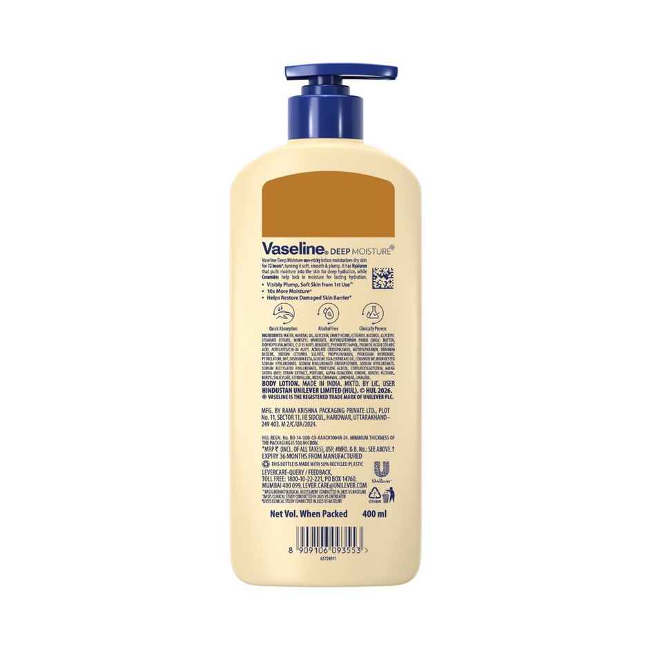 Vaseline Deep Moisture Body Lotion With Ceramide Hyaluron | 10X More Moisture| For Dry Skin