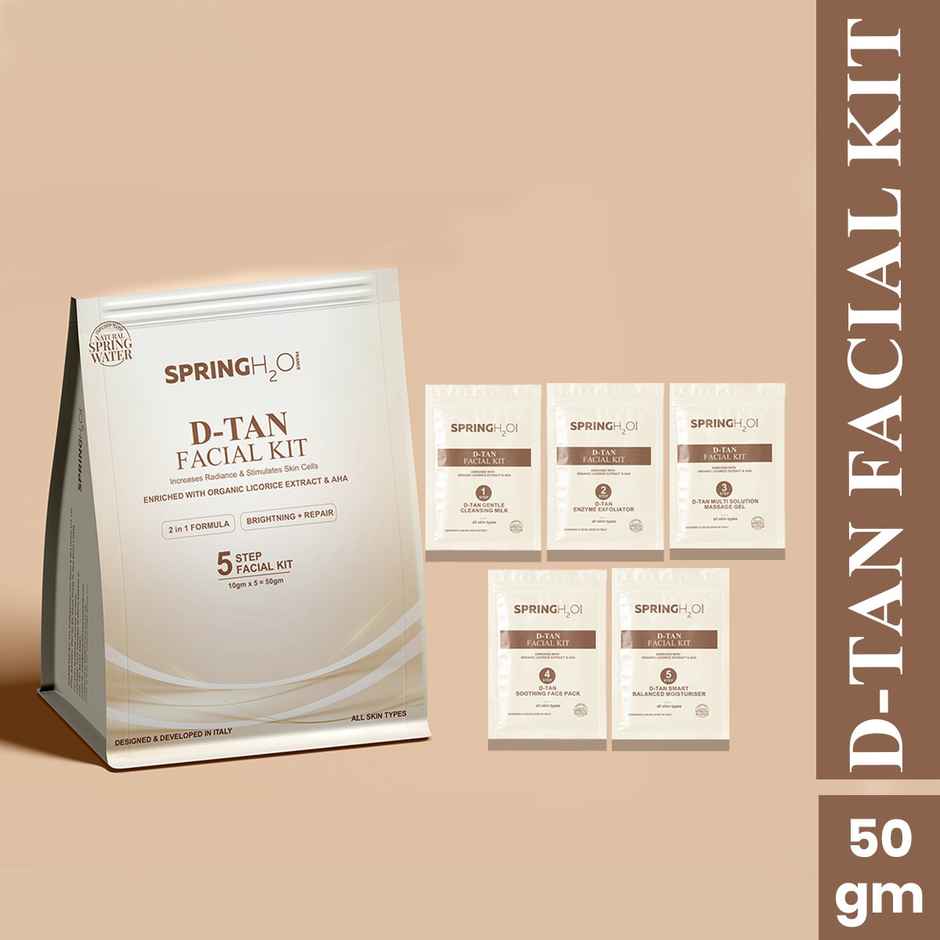 Spring H2O D-Tan Facial Kit With Instant Glow And Remove Tan & Dull Skin