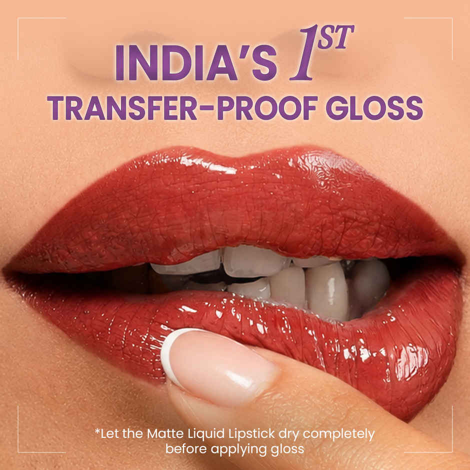 Staze Gloss Lock 2-in-1 Liquid Lipstick + Clear Gloss | Transferproof  | 03 Im Bubbly | 7g