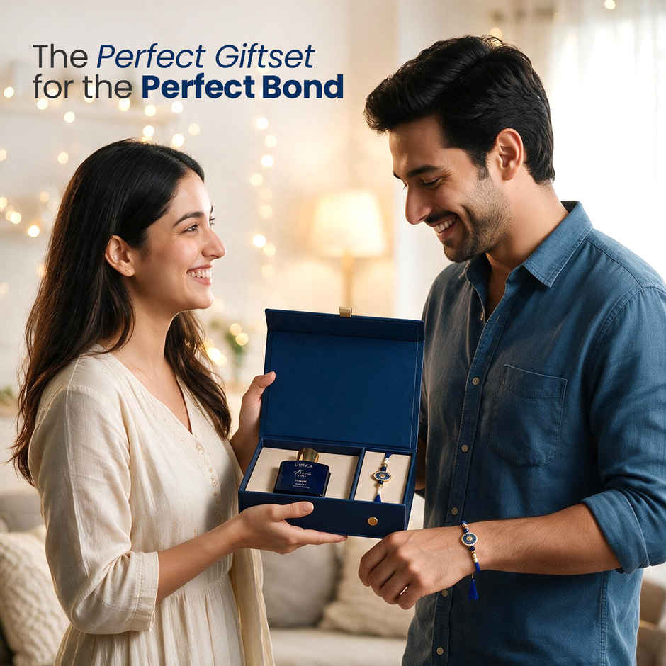 Vokka Raksha Bandhan Gift Set | Aqua Perfume & Premium Rakhi for Brother