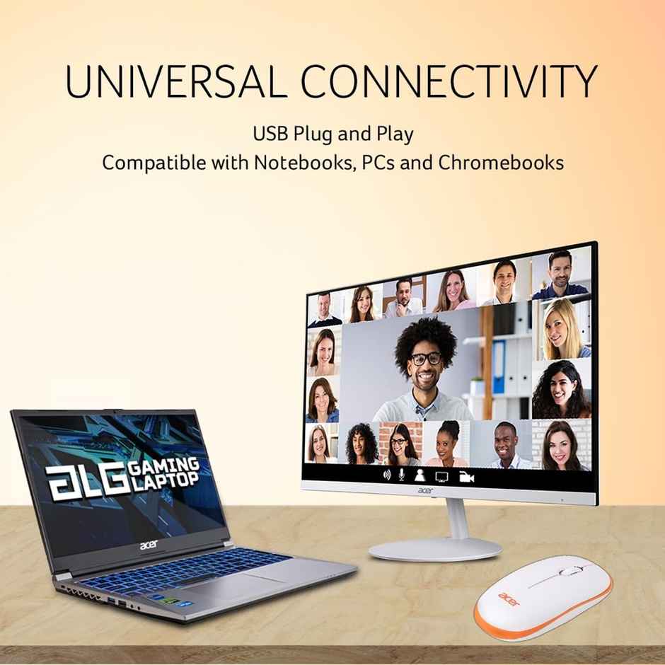 Acer Wireless Mouse (White/Orange)