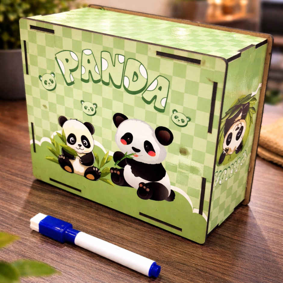 Fablue Wooden Panda Design Money Bank for Kids